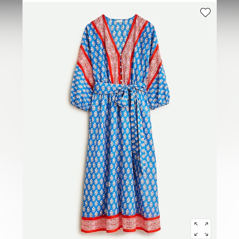 JCrew NWT midi dress in classic block print, S